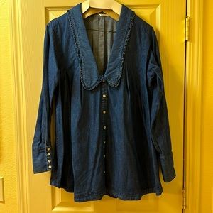 Free People Denim Tunic. Size Medium. Like New